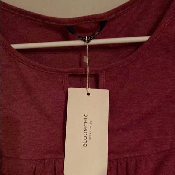 BloomChic Purple Boxy Short Sleeve Blouse - Picture 2 of 7